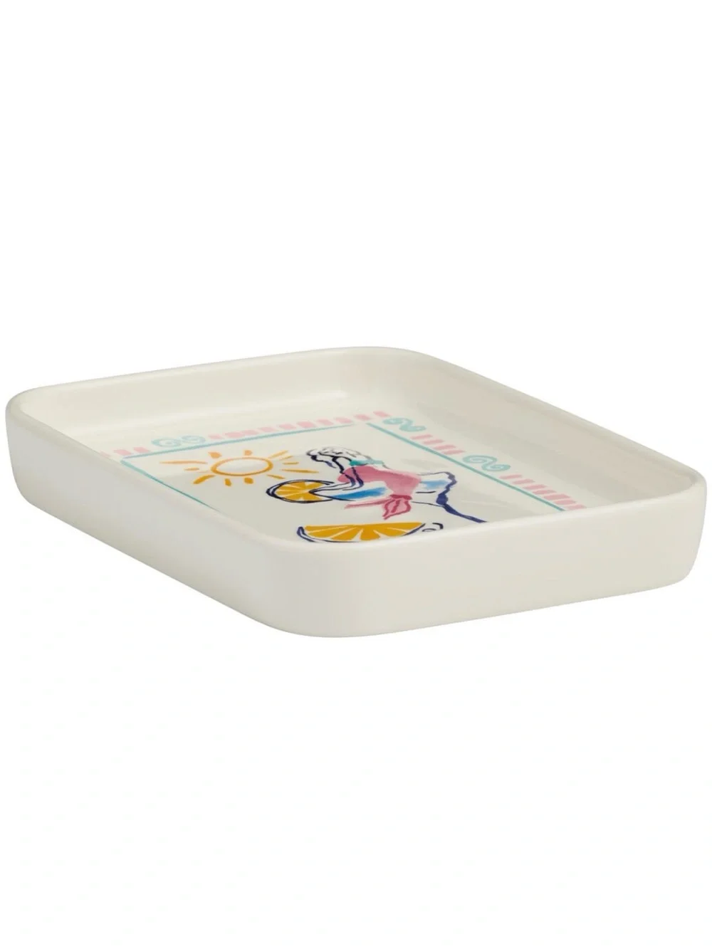 4 Watercolor Mermaid Club Small Bites Appetizer Plates - NEW